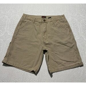 Wolverine Mens Khaki Tan Cotton Canvas Carpenter Utility Work Shorts Size 34